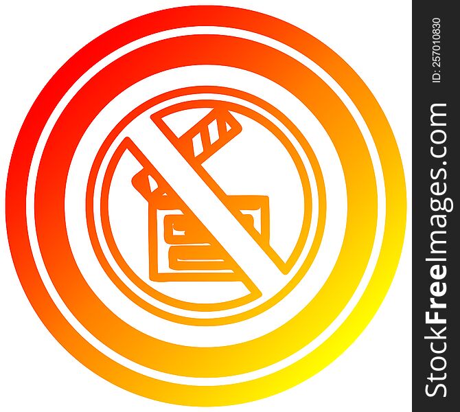 no filming circular in hot gradient spectrum