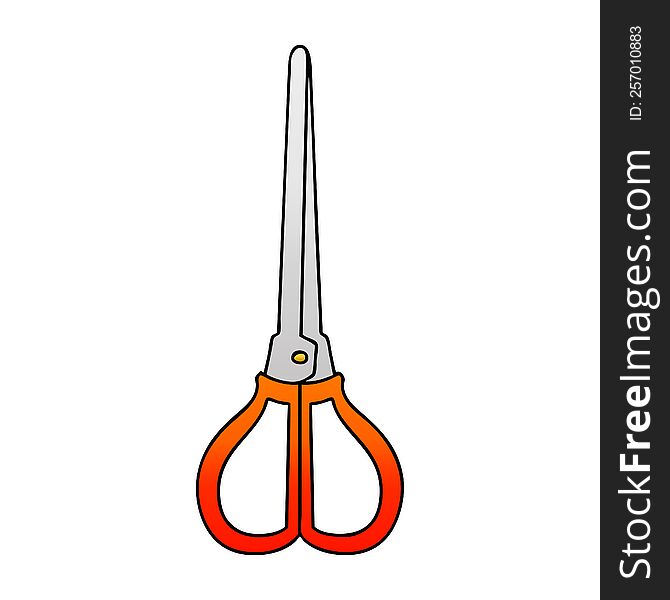 Quirky Gradient Shaded Cartoon Scissors