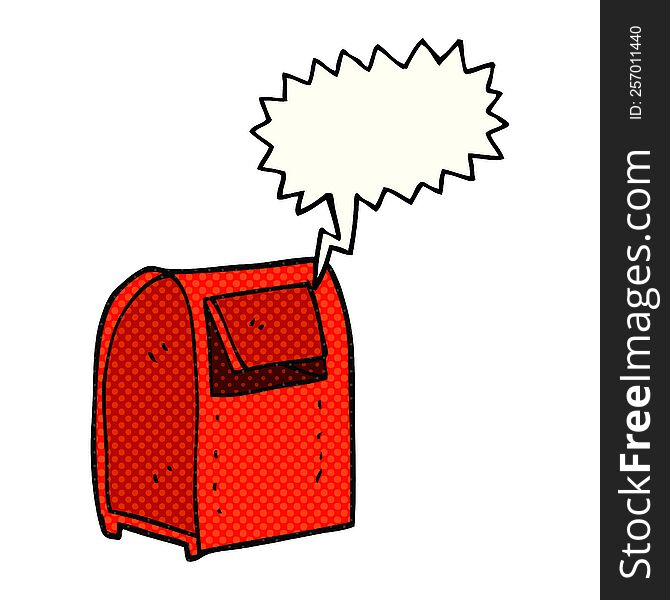 freehand drawn comic book speech bubble cartoon mailbox