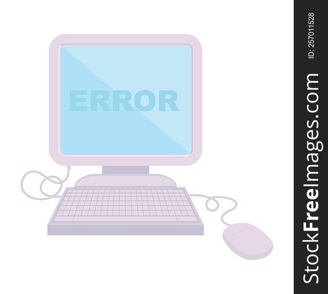 Flat colour illustration of a computer error