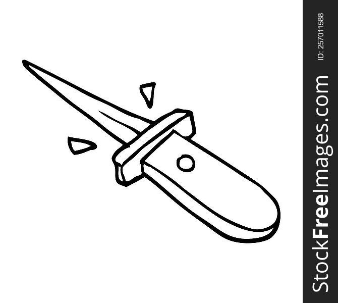 Line Drawing Cartoon Flick Knife