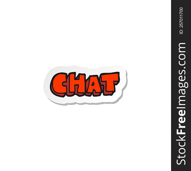 sticker of a cartoon chat symbol