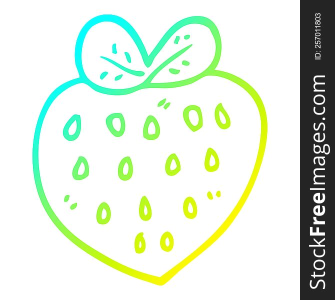 Cold Gradient Line Drawing Cartoon Strawberry Fr