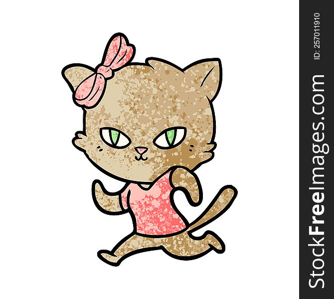 cute cartoon cat jogging. cute cartoon cat jogging