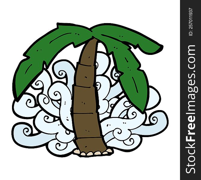 cartoon palm tree symbol