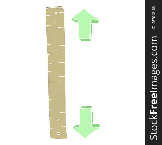 flat color illustration of wooden ruler. flat color illustration of wooden ruler