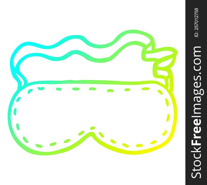 cold gradient line drawing of a cartoon sleeping mask