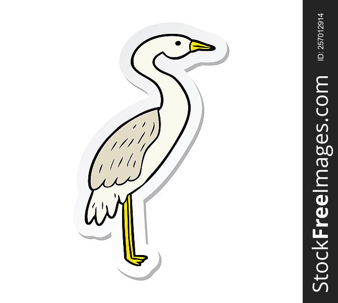 sticker of a cartoon stork