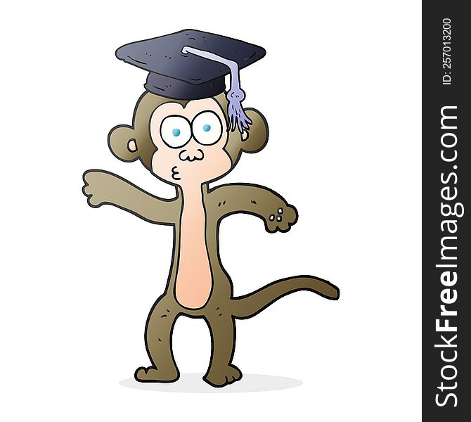 Cartoon Graduate Monkey