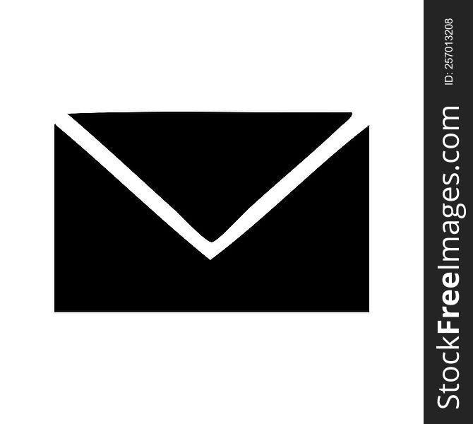 flat symbol of a paper envelope. flat symbol of a paper envelope