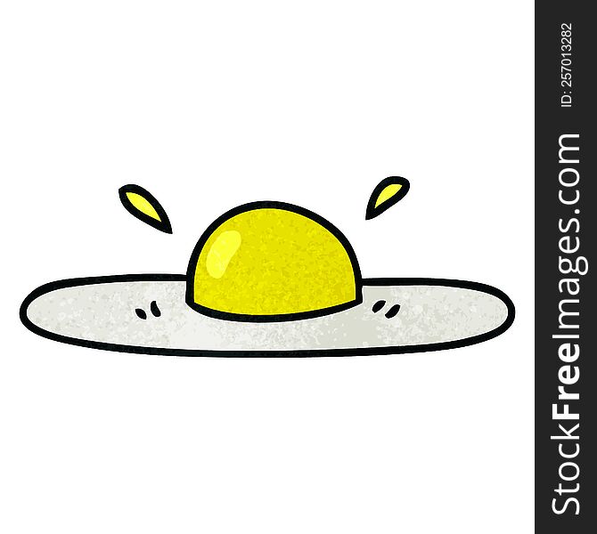 Quirky Hand Drawn Cartoon Fried Egg