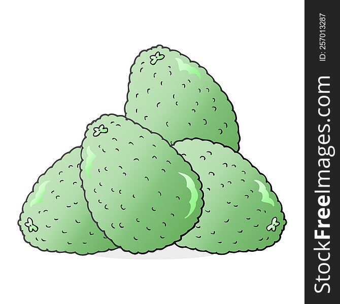 freehand drawn cartoon avocados