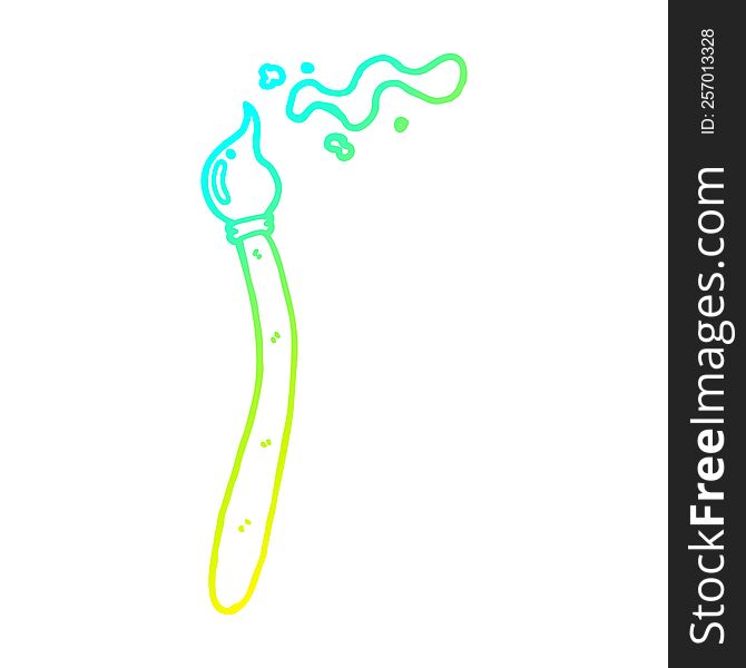 Cold Gradient Line Drawing Cartoon Paint Brush