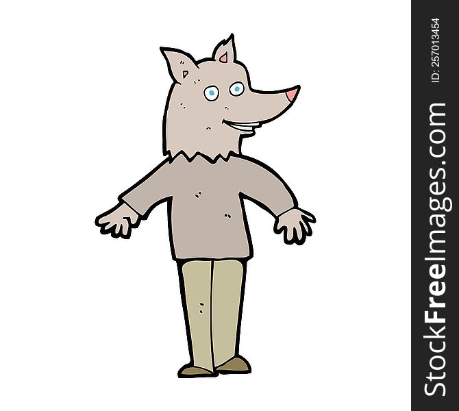 Cartoon Happy Werewolf