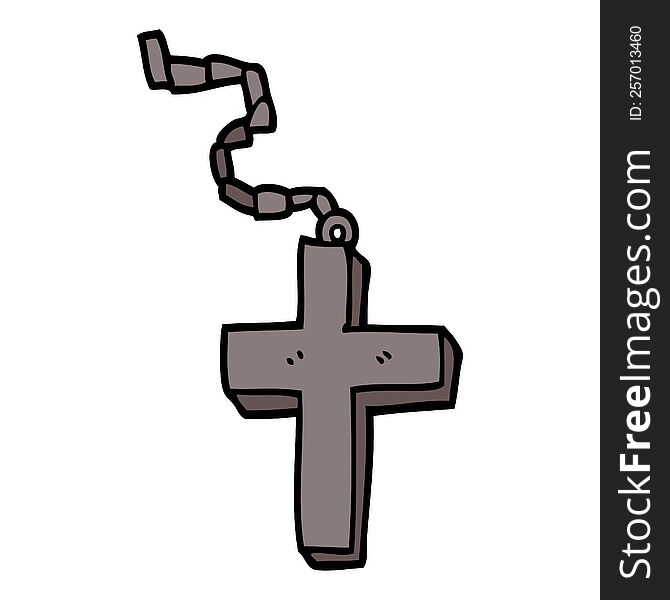 cartoon doodle metal cross
