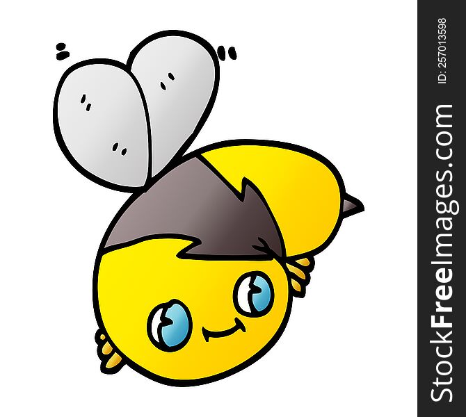 Cute Vector Gradient Illustration Cartoon Bee