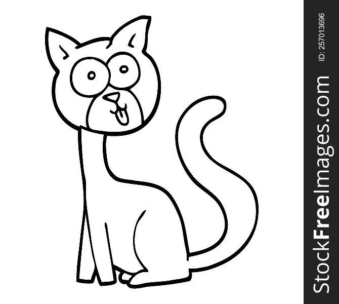 funny black and white cartoon cat