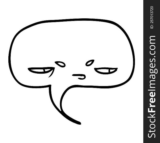 line drawing cartoon speech bubble with face