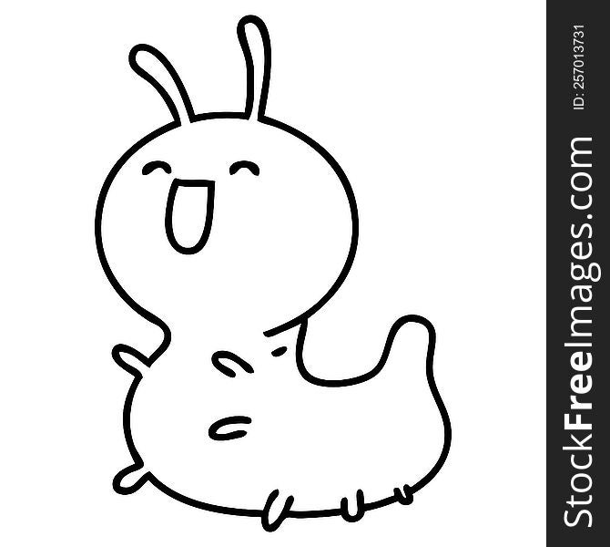 line doodle of a cute bug. line doodle of a cute bug