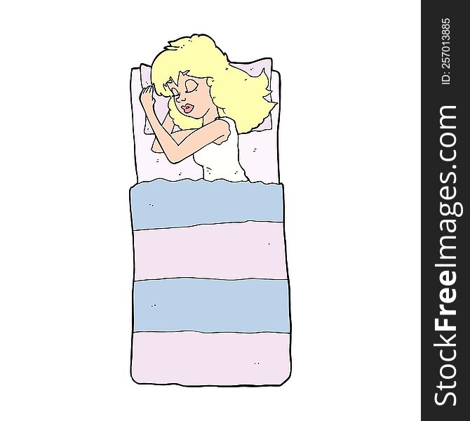 cartoon sleeping woman