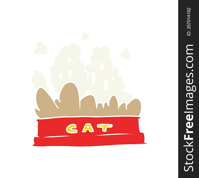 flat color style cartoon cat food. flat color style cartoon cat food