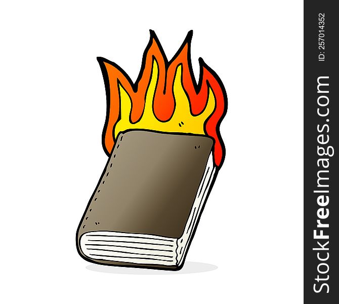 cartoon burning book