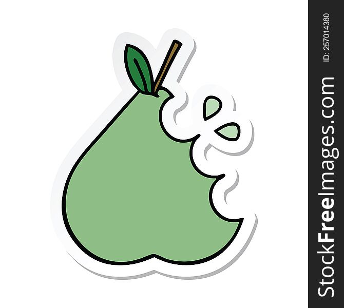 sticker of a cute cartoon green pear