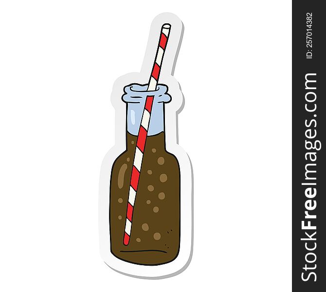 sticker of a cartoon fizzy drink bottle