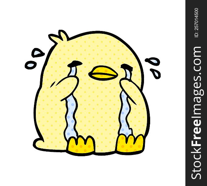 cartoon crying bird. cartoon crying bird