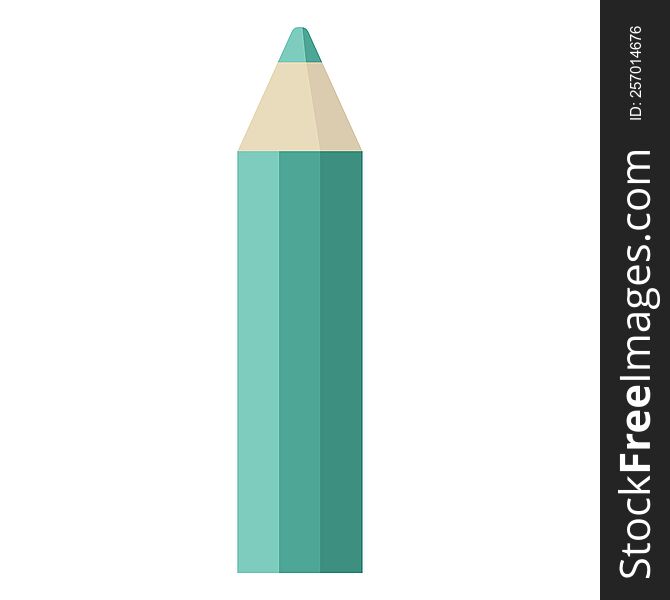 green coloring pencil graphic vector illustration icon. green coloring pencil graphic vector illustration icon