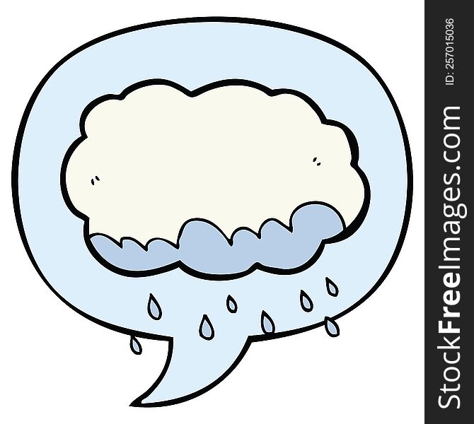 Cartoon Rain Cloud And Speech Bubble