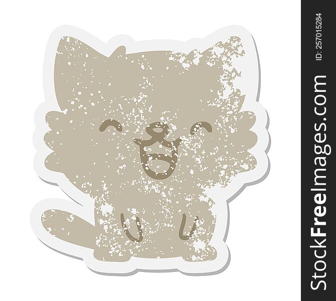 cute little cat grunge sticker