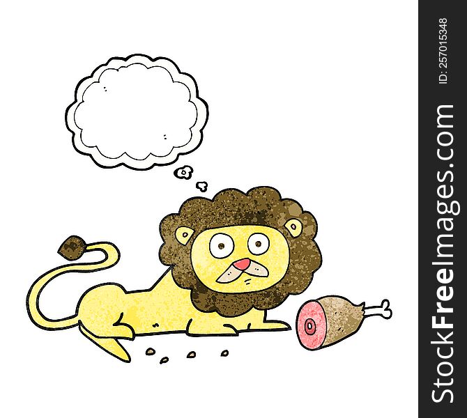 Thought Bubble Textured Cartoon Lion