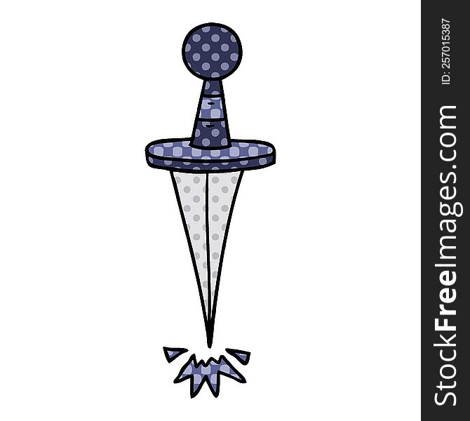 hand drawn cartoon doodle of a small dagger
