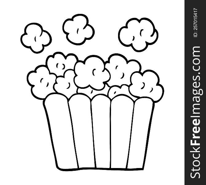 line drawing cartoon popcorn