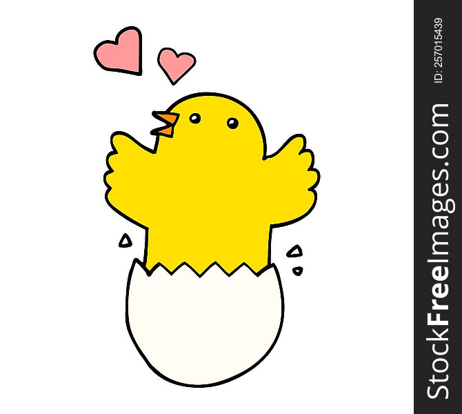 cute hatching chick cartoon