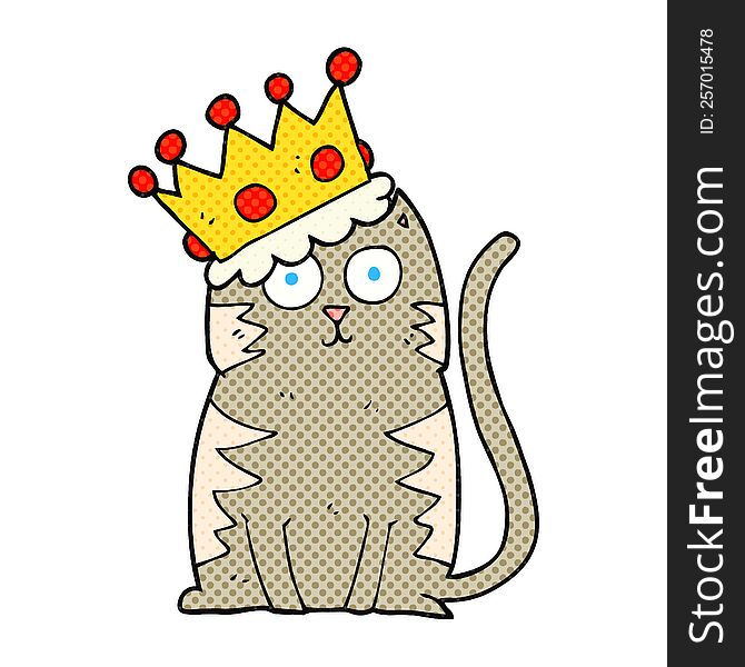 Cartoon Cat With Crown