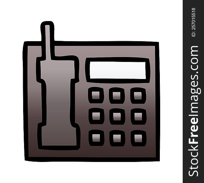 gradient shaded cartoon of a office telephone