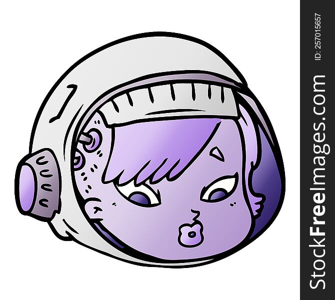 cartoon astronaut face. cartoon astronaut face