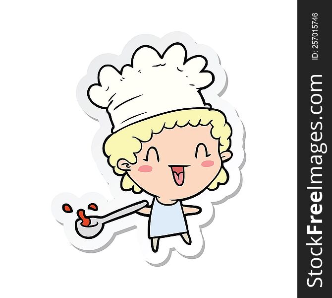sticker of a cartoon chef