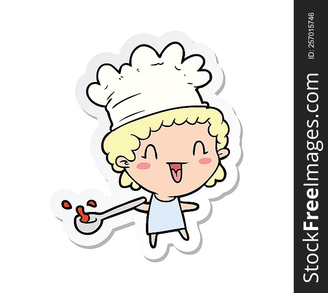 Sticker Of A Cartoon Chef