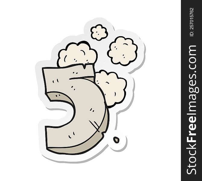sticker of a cartoon stone number five