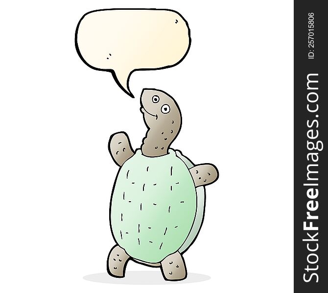 cartoon happy turtle with speech bubble