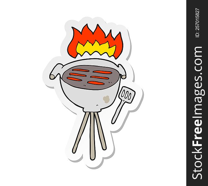 sticker of a cartoon barbecue