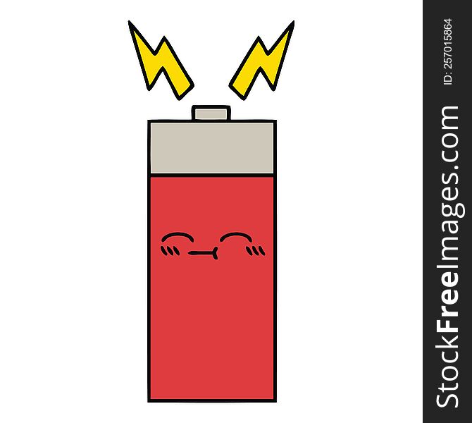 cute cartoon of a battery. cute cartoon of a battery