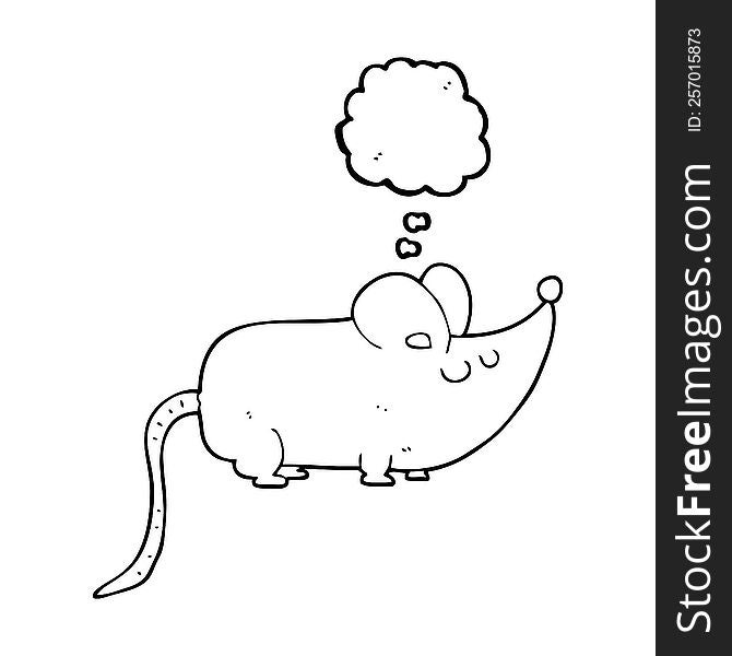 Cute Thought Bubble Cartoon Mouse