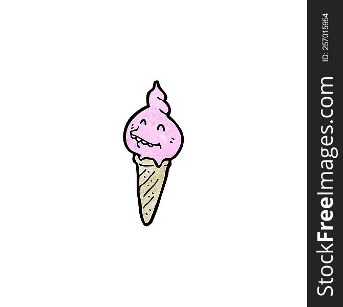melting ice cream cone cartoon character