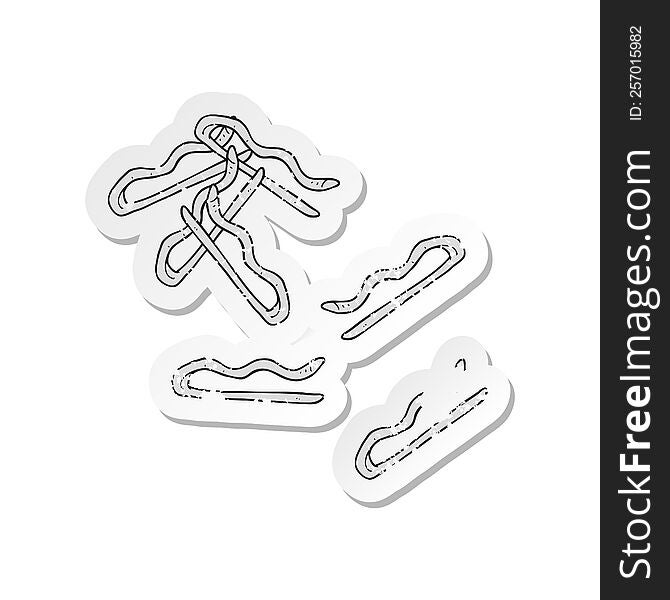 retro distressed sticker of a cartoon hair clips