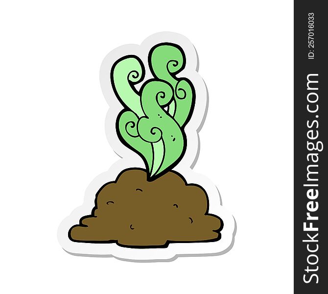 sticker of a cartoon smelly poop