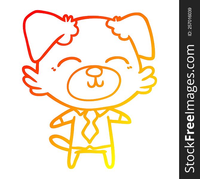 warm gradient line drawing of a cartoon dog manager